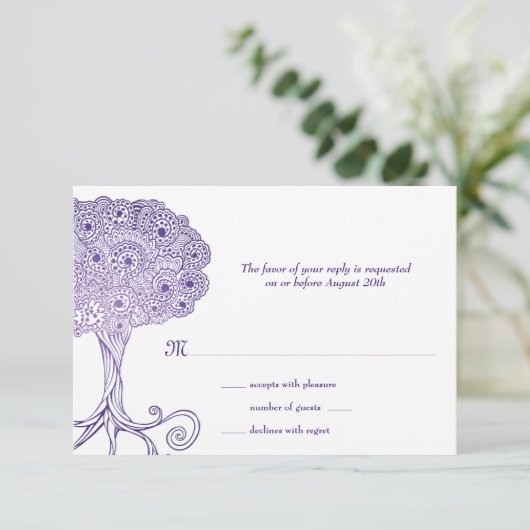  boom van het Paarse Leven: Mitzvah RSVP (Staand voorkant)