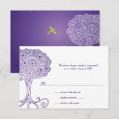  boom van het Paarse Leven: Mitzvah RSVP Kaartje (Voorkant / Achterkant)