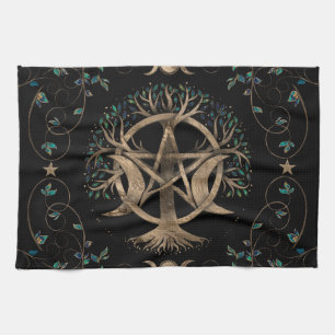 Boom van het Pentagram van het Leven Theedoek