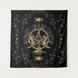 Boom van het Pentagram van het Leven Wandkleed