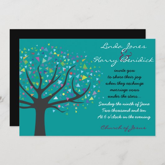 Boom van het Verloving van de Uitnodiging van de W (Voorkant / Achterkant)