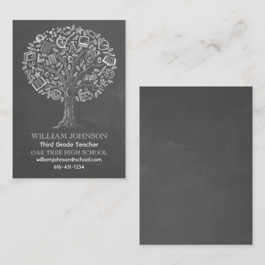 Boom van het Visitekaartje van de Leraar van de (Voorkant / Achterkant)