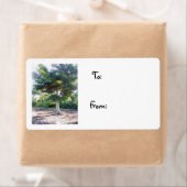 Boom van het Wisdom-kerstlabel Etiket (Insitu)