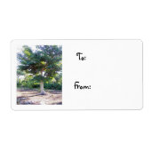 Boom van het Wisdom-kerstlabel Etiket (Voorkant)