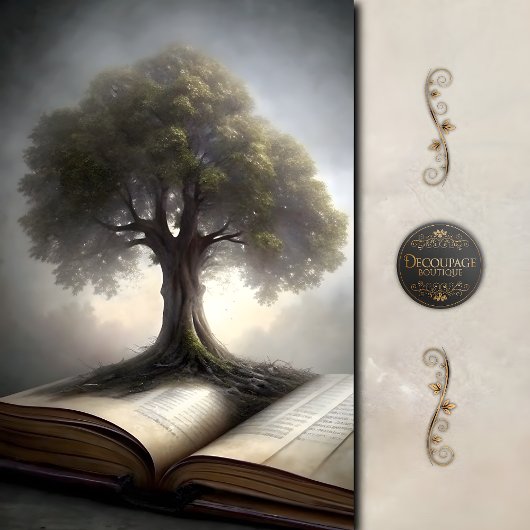 Boom van Kennis Boek Decoupage Tissuepapier