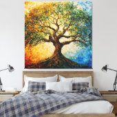 Boom van Kennis - olieverfschilderij Canvas Afdruk (Insitu (Slaapkamer))