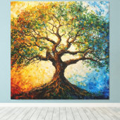 Boom van Kennis - olieverfschilderij Canvas Afdruk (Insitu (Houten vloer))