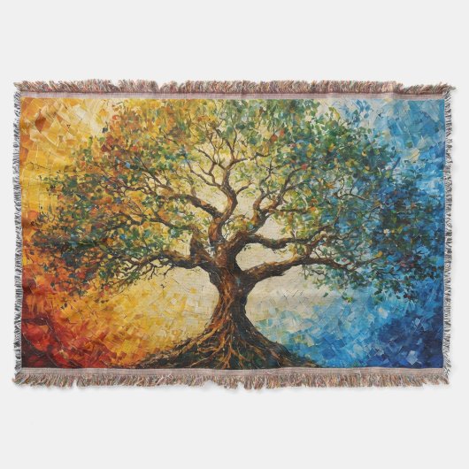 Boom van Kennis - olieverfschilderij Deken (Voorkant)