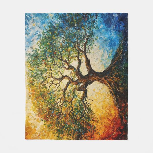 Boom van Kennis - olieverfschilderij Fleece Deken (Voorkant)