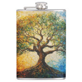 Boom van Kennis - olieverfschilderij Heupfles (Voorkant)