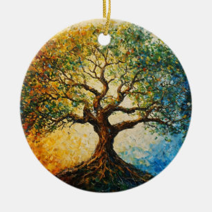 Boom van Kennis - olieverfschilderij Keramisch Ornament