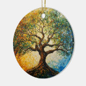 Boom van Kennis - olieverfschilderij Keramisch Ornament (Links)