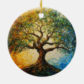 Boom van Kennis - olieverfschilderij Keramisch Ornament (Achterkant)