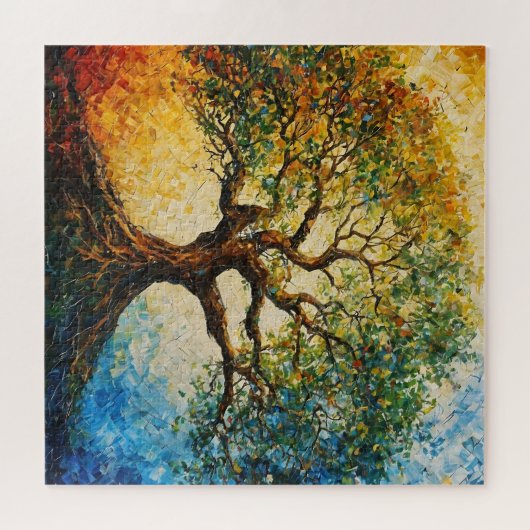 Boom van Kennis - olieverfschilderij Legpuzzel (Horizontaal)