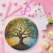 Boom van Kennis - olieverfschilderij Papieren Bordje (Feest)