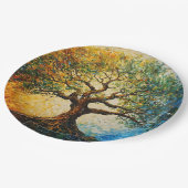 Boom van Kennis - olieverfschilderij Papieren Bordje (Gekanteld)
