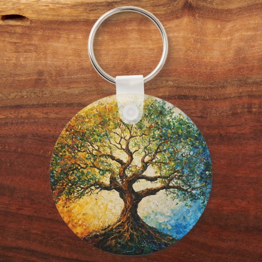 Boom van Kennis - olieverfschilderij Sleutelhanger (Voorkant)
