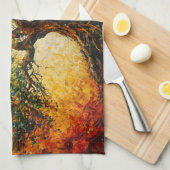 Boom van Kennis - olieverfschilderij Theedoek (Quarter Fold)