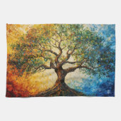 Boom van Kennis - olieverfschilderij Theedoek (Horizontaal)