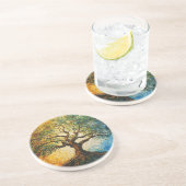 Boom van Kennis - olieverfschilderij Zandsteen Onderzetter (Zijkant)