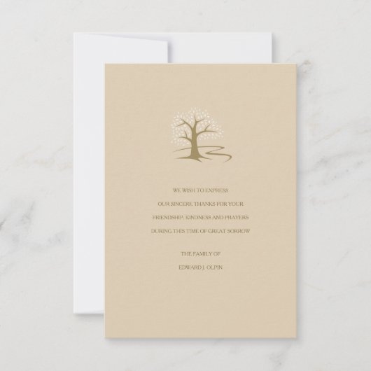 Boom van leven Buff Sympathie Hartelijk dank Kaart (Voorkant)