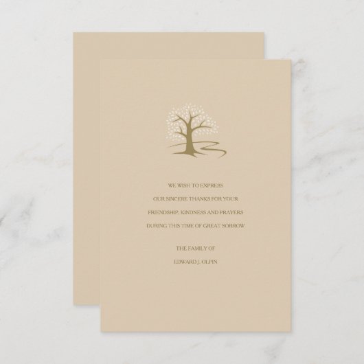 Boom van leven Buff Sympathie Hartelijk dank Kaart (Voorkant / Achterkant)
