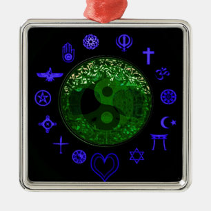 Boom van leven en eenheid metalen ornament