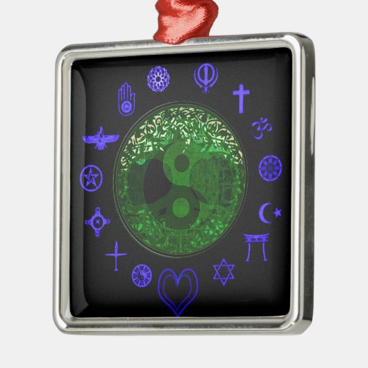 Boom van leven en eenheid metalen ornament (Links)