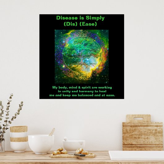 Boom van leven en gezondheid poster (Keuken)