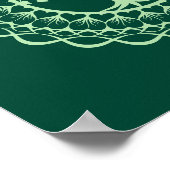 Boom van leven (groen) Mandala afdrukken Poster (Hoek)