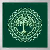 Boom van leven (groen) Mandala afdrukken Poster (Voorkant)