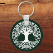 Boom van Leven in een Keltische Cirkel patroon Sleutelhanger (Voorkant)