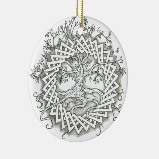 Boom van leven in Keltisch design Keramisch Ornament (Rechts)