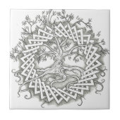 Boom van leven in Keltisch design Tegeltje (Voorkant)