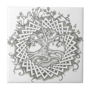 Boom van leven in Keltisch design Tegeltje