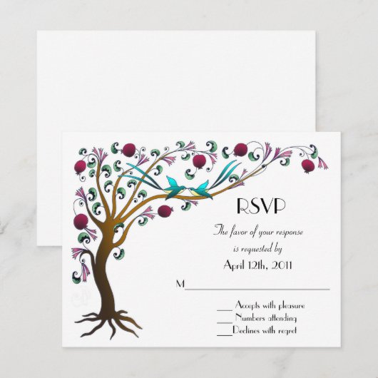 boom van leven RSVP Kaartje (Voorkant / Achterkant)