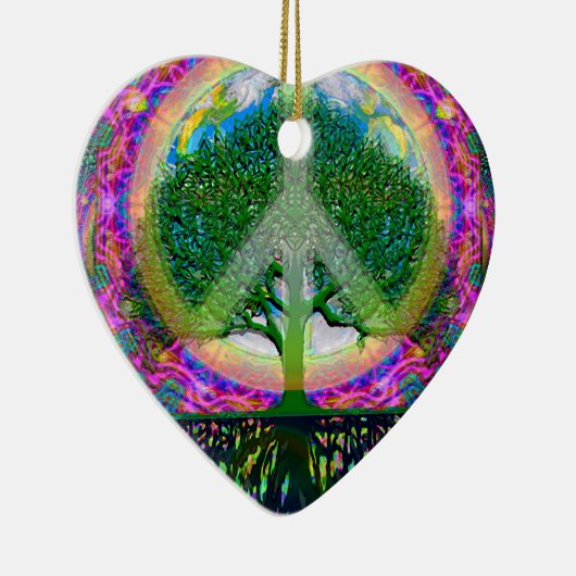 Boom van levenseenheid en vrede keramisch ornament (Rechts)