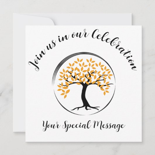 Boom van levenseinde-van-behandeling partijuitnodi kaart (Voorkant)