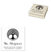 Boom van levensfamilienaam Script Return Address Rubberstempel (Gestempeld)