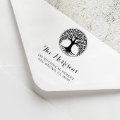 Boom van levensfamilienaam Script Return Address Rubberstempel