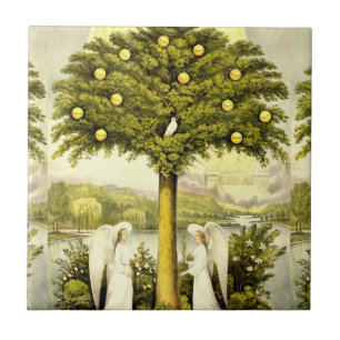 Boom van levenskeramisch tegels tegeltje