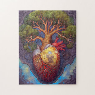 Boom van levenskunst, surrealistische Natuur kunst Legpuzzel