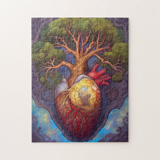 Boom van levenskunst, surrealistische Natuur kunst Legpuzzel (Verticaal)