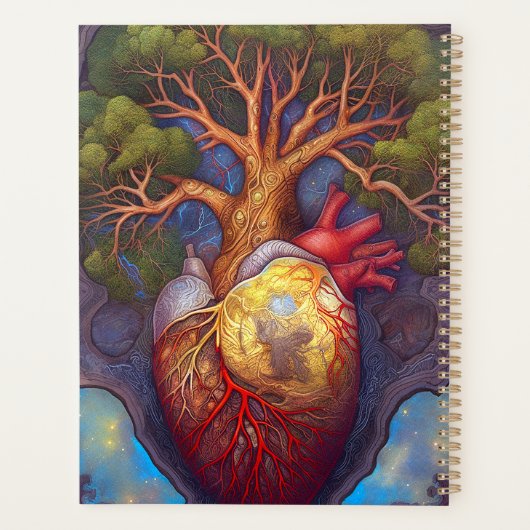 Boom van levenskunst, surrealistische Natuur kunst Planner (Achterkant)