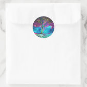 Boom van levensmedailles ronde sticker (Tas)