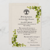 Boom van levensmiddeleeuwse uitnodiging (Voorkant / Achterkant)