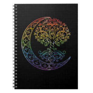 Boom van levensmiddelencresent Moon Phases Mandala Notitieboek