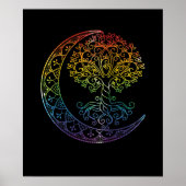 Boom van levensmiddelencresent Moon Phases Mandala Poster (Voorkant)