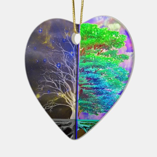 Boom van levensverbinding keramisch ornament (Links)