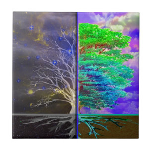 Boom van levensverbinding tegeltje